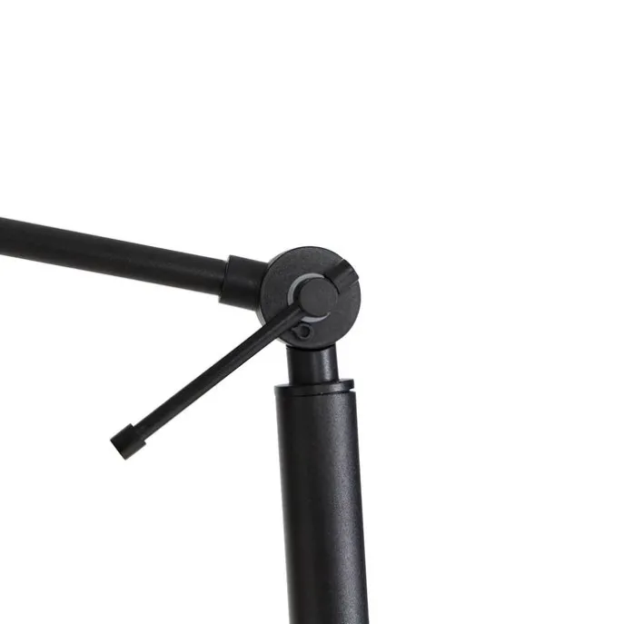 Vloerlamp zwart met kap lichtbruin 50 cm verstelbaar - Editor