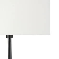Vloerlamp zwart met kap wit 50 cm - Simplo