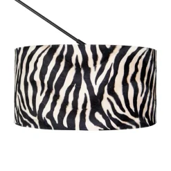 Vloerlamp zwart met kap zebra 50 cm - Editor