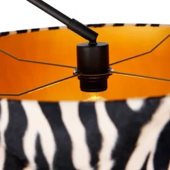 Vloerlamp zwart met kap zebra 50 cm - Editor