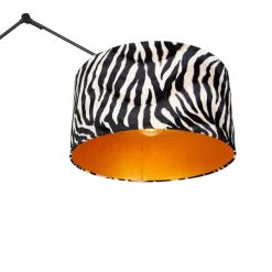 Vloerlamp zwart met kap zebra 50 cm - Editor