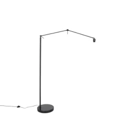 Vloerlamp zwart met kap zebra 50 cm - Editor