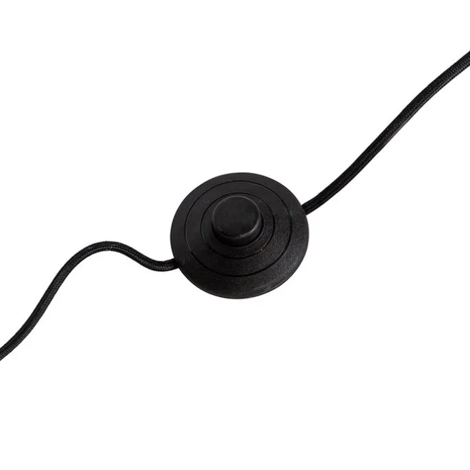 Vloerlamp zwart met koper 3-lichts - Mesh