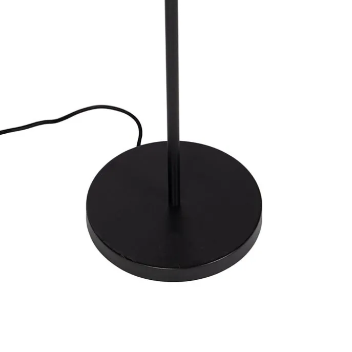 Vloerlamp zwart met koper 3-lichts - Mesh