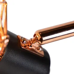 Vloerlamp zwart met koper 3-lichts - Mesh