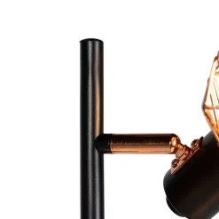 Vloerlamp zwart met koper 3-lichts - Mesh