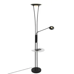 Vloerlamp zwart met leesarm incl. LED en USB-poort - Sevilla