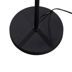 Vloerlamp zwart met ovale velours kap zwart 50cm - Parte