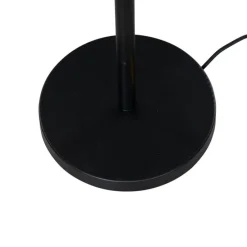 Vloerlamp zwart met ovale velours kap zwart 50cm - Simplo