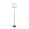 Vloerlamp zwart met plisse kap crème 45 cm verstelbaar - Parte