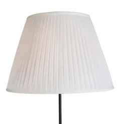 Vloerlamp zwart met plisse kap crème 45 cm verstelbaar - Parte