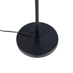 Vloerlamp zwart met plisse kap crème 45 cm verstelbaar - Parte