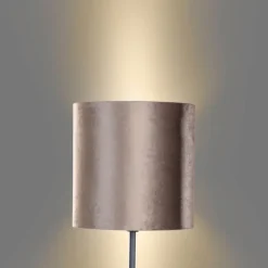 Vloerlamp zwart met velours kap bruin 40cm - Simplo