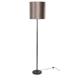 Vloerlamp zwart met velours kap bruin 40cm - Simplo