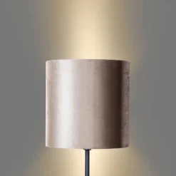Vloerlamp zwart met velours kap taupe 50cm - Simplo