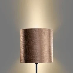 Vloerlamp zwart met velours kap krokodil 40cm - Simplo