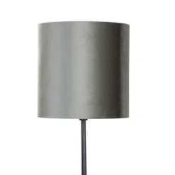 Vloerlamp zwart met velours kap groen 40cm - Simplo