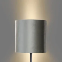 Vloerlamp zwart met velours kap groen 40cm - Simplo