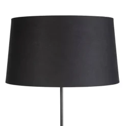 Vloerlamp zwart met zwarte kap 45 cm verstelbaar - Parte