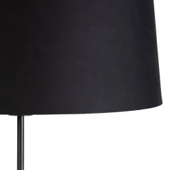 Vloerlamp zwart met zwarte kap 45 cm verstelbaar - Parte