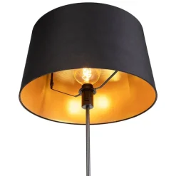 Vloerlamp zwart met zwarte kap 45 cm verstelbaar - Parte