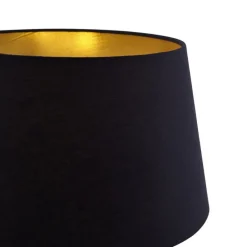 Vloerlamp zwart met zwarte kap en verstelbare leeslamp - Ladas