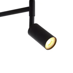 Vloerlamp zwart met zwarte kap en verstelbare leeslamp - Ladas