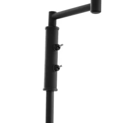 Vloerlamp zwart met zwarte kap en verstelbare leeslamp - Ladas