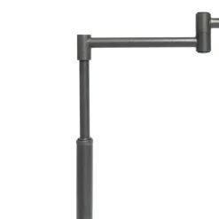 Vloerlamp zwart met zwarte kap en verstelbare arm - Ladas Deluxe