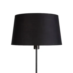 Vloerlamp zwart met zwarte kap 35 cm verstelbaar - Parte