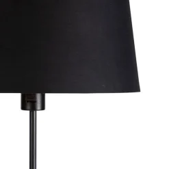 Vloerlamp zwart met zwarte kap 35 cm verstelbaar - Parte