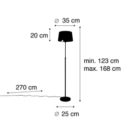 Vloerlamp zwart met zwarte kap 35 cm verstelbaar - Parte