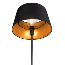 Vloerlamp zwart met zwarte kap 35 cm verstelbaar - Parte