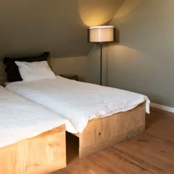 Vloerlamp zwart met zwart/witte kap 47 cm verstelbaar - Parte