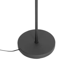 Vloerlamp zwart met zwart plisse kap en verstelbare arm - Ladas Deluxe