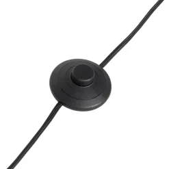 Vloerlamp zwart met zwart plisse kap en verstelbare arm - Ladas Deluxe