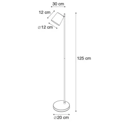 Vloerlamp zwart oplaadbaar incl. LED 4-staps dimbaar - Mateo