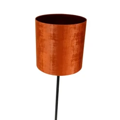 Vloerlamp zwart velours kap oranje 40 cm- Simplo