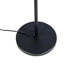 Vloerlamp zwart verstelbaar met kap lichtgrijs 50 cm - Parte