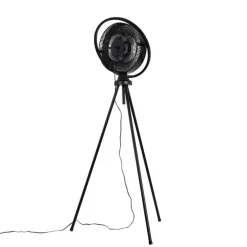 Vloerventilator tripod zwart incl. LED 3-staps dimbaar verstelbaar - Marleen
