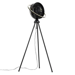 Vloerventilator tripod zwart incl. LED 3-staps dimbaar verstelbaar - Marleen