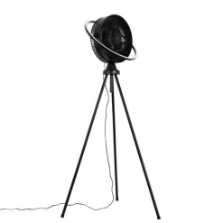 Vloerventilator tripod zwart incl. LED 3-staps dimbaar verstelbaar - Marleen