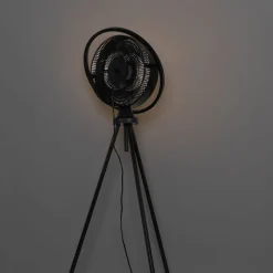 Vloerventilator tripod zwart incl. LED 3-staps dimbaar verstelbaar - Marleen