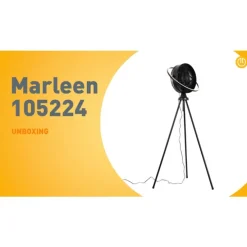 Vloerventilator tripod zwart incl. LED 3-staps dimbaar verstelbaar - Marleen