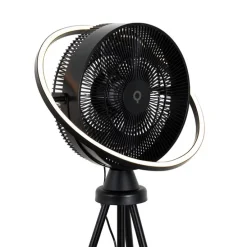 Vloerventilator tripod zwart incl. LED 3-staps dimbaar verstelbaar - Marleen