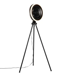 Vloerventilator tripod zwart incl. LED 3-staps dimbaar - Meric