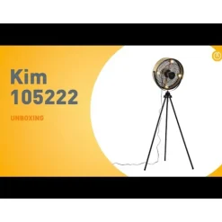 Vloerventilator zwart met goud4-lichts dimbaar - Kim