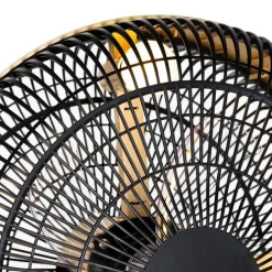 Vloerventilator zwart met goud4-lichts dimbaar - Kim