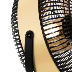 Vloerventilator zwart met goud4-lichts dimbaar - Kim