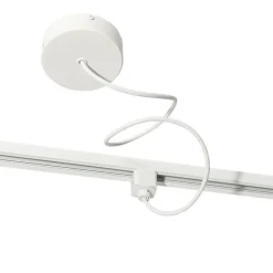 Voeding met ronde bevestigingsplaat voor 1-fase rail wit - Iconic